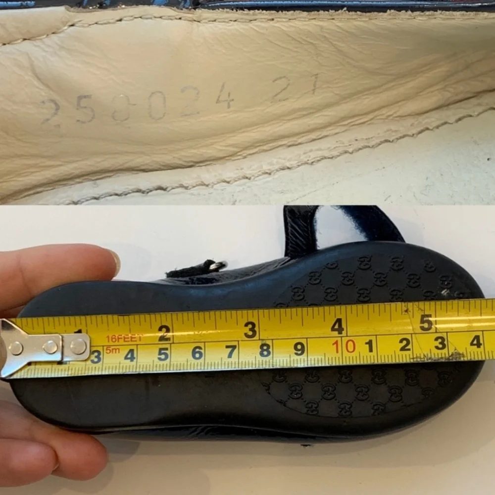 Gucci navy Mary Jane flats